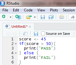 if else statement example output in Rstudio